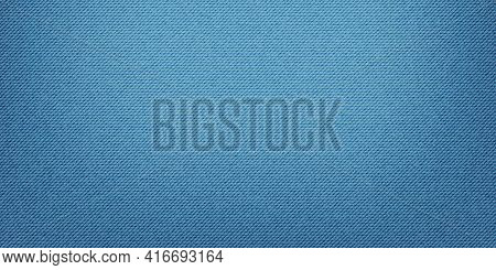 Blue Classic Jeans Denim Texture. Light Jeans Texture. Realistic Vector Illustration.