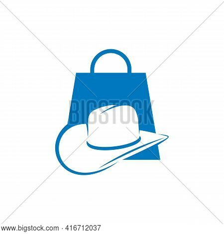 Shop Hat Logo Design Vector Illustration, Creative Hat Logo Design Concept Template, Symbols Icons