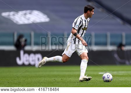 Torino, Italy. 13 April 2021. Alvaro Morata Of Juventus Fc  During The Serie A Match Between Juventu