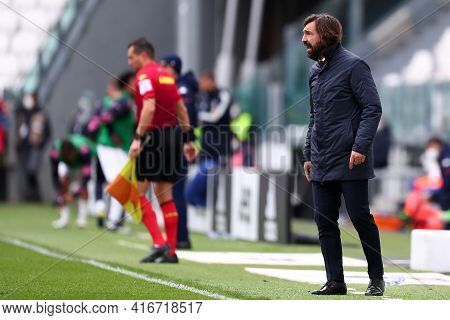 Torino, Italy. 13 April 2021. Andrea Pirlo Of Juventus Fc  During The Serie A Match Between Juventus