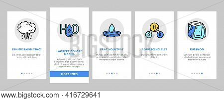 Water Purification Onboarding Mobile App Page Screen Vector. Filter And Purifying Equipment, Bottle 