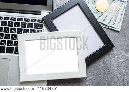 Crypto Art Concept. Blockchain Called Nfts. Digital Collectibles For Cryptocurrencies. Non-fungible