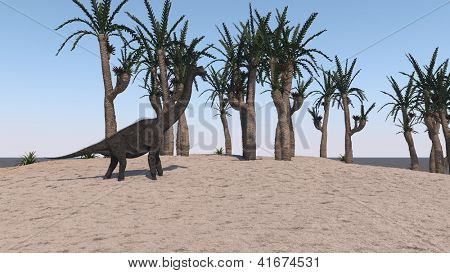 Brachiosaurus op verzenden terrein