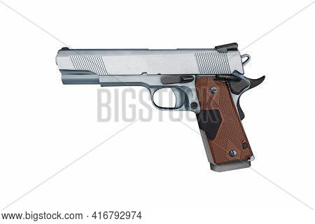 pistol gun isolated on white background in 3d illustration style