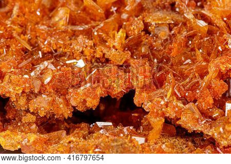 Macro Stone Mineral Wulfenite On A White Background