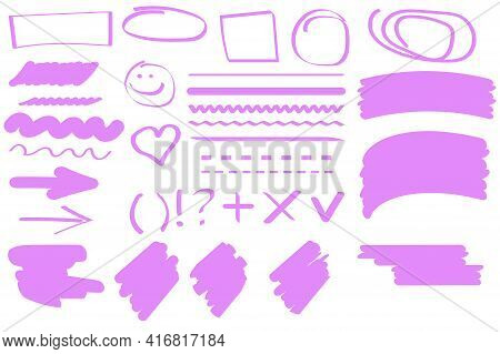 Pink Ink Background. Hand Drawn Vector Illustration. Grunge Texture. Vector Paint. Stock Image. Eps 