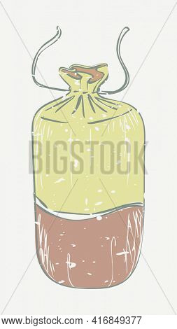 Sleeping bag printmaking in cute design element