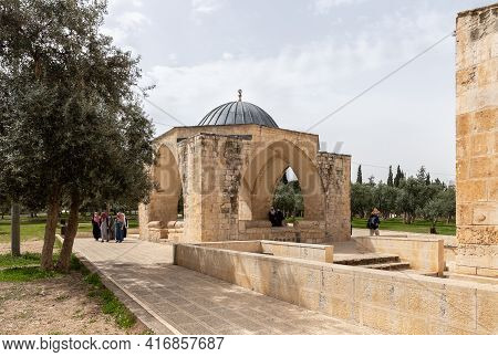 Jerusalem, Israel, March 3, 2021 : Sebil Es-sultam Suleiman On The Temple Mount In The Old Town Of J