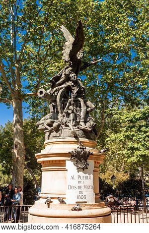 Madrid, Spain  - 14 May 2017: Monument To The Fallen On The Popular Raisings On May 2nd, 1808 (monum
