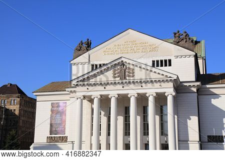 Duisburg, Germany - September 18, 2020: Theatre In Duisburg, Germany. The Theatre Is The Venue For D