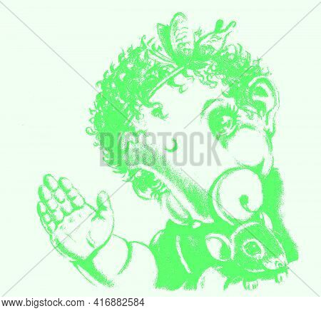 Sketch Of Lord Ganesha Or Vinayaka Editable Outline Illustration