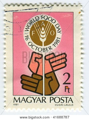 Hungría - CIRCA 1981: sellos impresos en Hungría dedicada al día mundial de la alimentación (1981), alrededor de 1