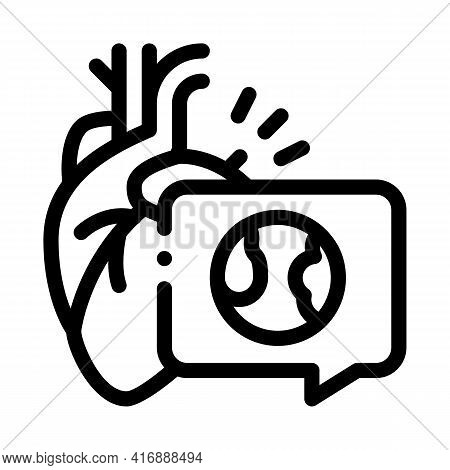 Heart Atherosclerosis Line Icon Vector. Heart Atherosclerosis Sign. Isolated Contour Symbol Black Il