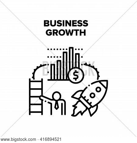 Business Growth Vector Icon Concept. Business Growth Financial Report And Employee Career, Company S