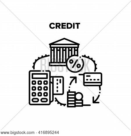 Credit Money Vector Icon Concept. Bank Getting Credit Money Or Transaction On Card. Payment With Ele