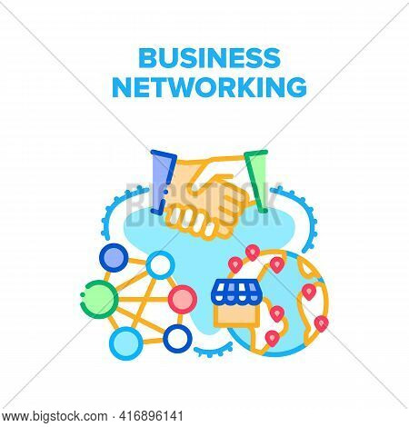 Business Networking Structure Vector Icon Concept. Business Networking And Managing Global Company B