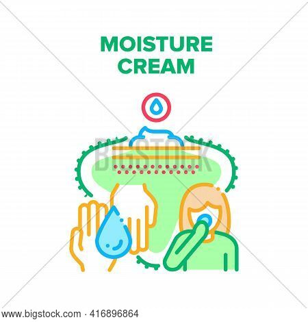 Moisture Cream Vector Icon Concept. Moisture Cream For Face Or Hands, Cosmetology Skin Care Beauty P