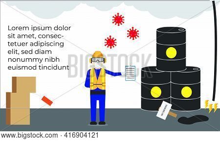 A Vector Of Bad Work Place And Poor Safety Condition With The Word 