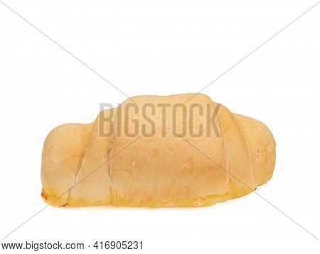 Shio Pan, A Close Up Of Japanese Homemade Croissant Salty Butter Bread Bun Isolated On White Backgro