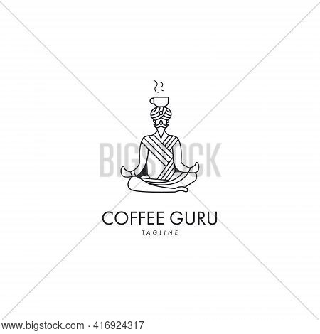 Coffee Guru Logo Symbol Design Template Flat Style Vector