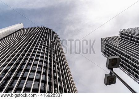 Madrid, Spain - March 28, 2021: Torre Europa Office Building Skyscraper In Azca Financial District. 