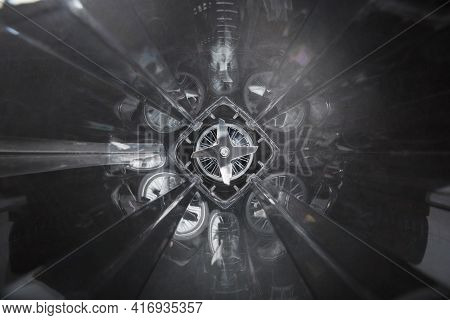 The Geometry Of The Inner Space Of The Blender Cup And The Sharp Stainless Steel Blades In The Cente