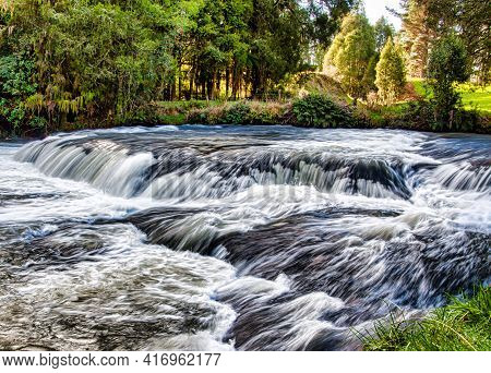 The Beautiful Mokau River Scenery On The Omaru Track In The Waikato On The Way To The Main Falls