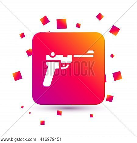 White Mauser Gun Icon Isolated On White Background. Mauser C96 Is A Semi-automatic Pistol. Square Co