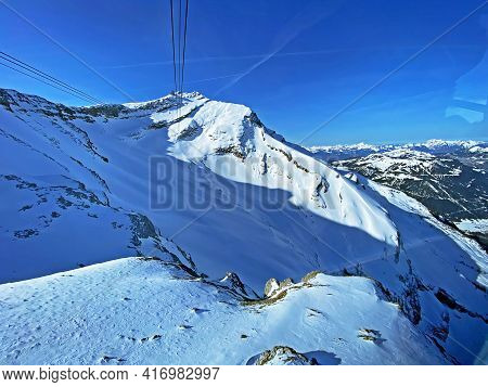 Snowy Alpine Mountain Peak Sex Rouge (or Scex Rouge) Located In A Mountain Massif Les Diablerets (ro