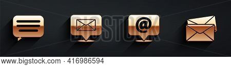 Set Speech Bubble Chat, Speech Bubble With Envelope, Mail And E-mail On Speech Bubble And Envelope I