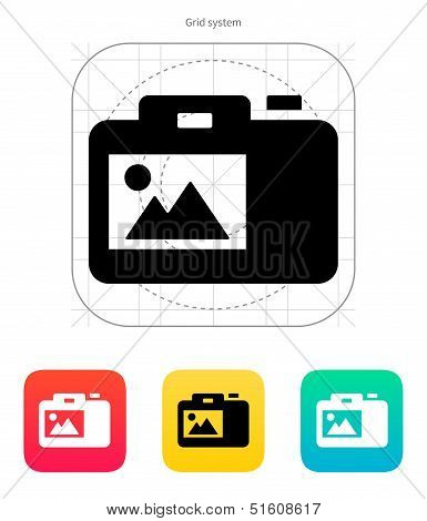 SLR camera icon.