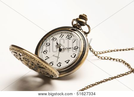 Pocket Watch On White Background