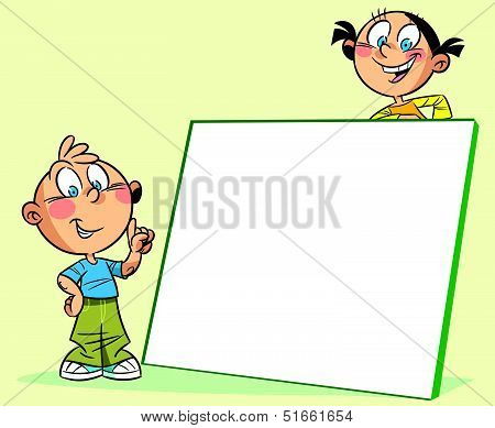 Children around the board