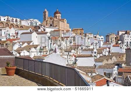 Panoramic view of Pisticci. Basilicata. Southern Italy.