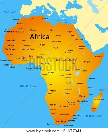 Detailed africa vector map