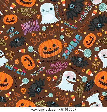 Happy Halloween seamless pattern.