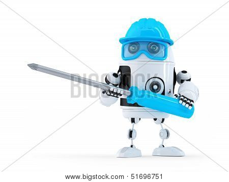 Robot With Screwdriver.
