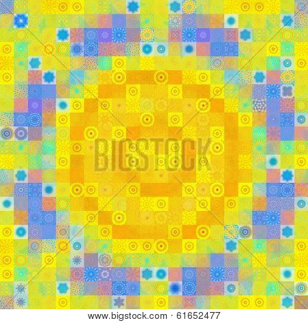 Color Background With Abstract Mosaic