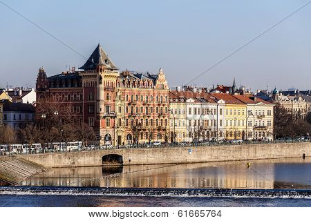 View To The Prague Old Town (smetanovo Nabrezi)