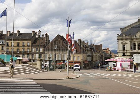 The Square In The Historical Center Of Autun. Burgundy, France