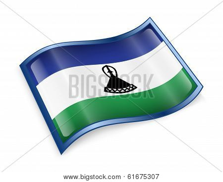Lesotho Flag Icon.