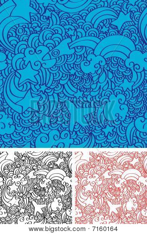 espacio doodles patrón