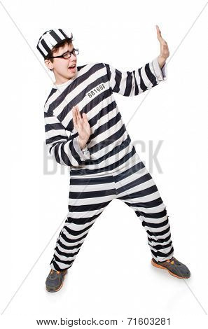 Funny prison inmate in concept