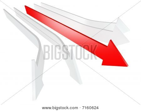 Conceptual 3D Rendered Image Of Arrow Isolated