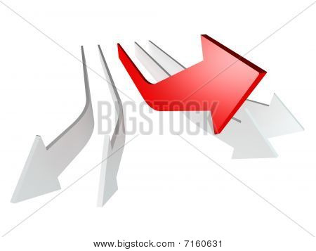 Conceptual 3D Rendered Image Of Arrow Isolated