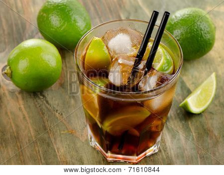 Cuba Libre Cocktail With Limes