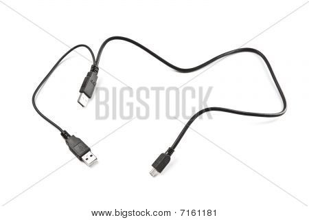 Kaksi Usb- ja Mini-usb kaapeli