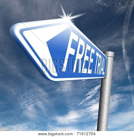 Free trail product sample promotion for product or membership