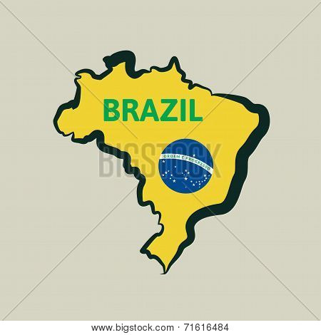 Flat simple Brazil map