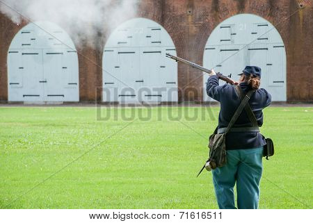 Civil War Reenactment Soldier